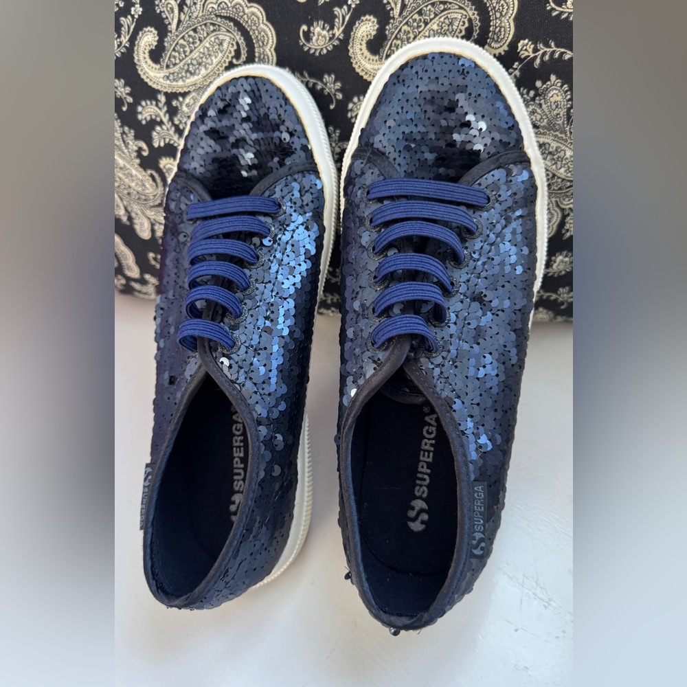 Superga Women's Sparkling Navy Sneakers